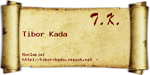 Tibor Kada névjegykártya